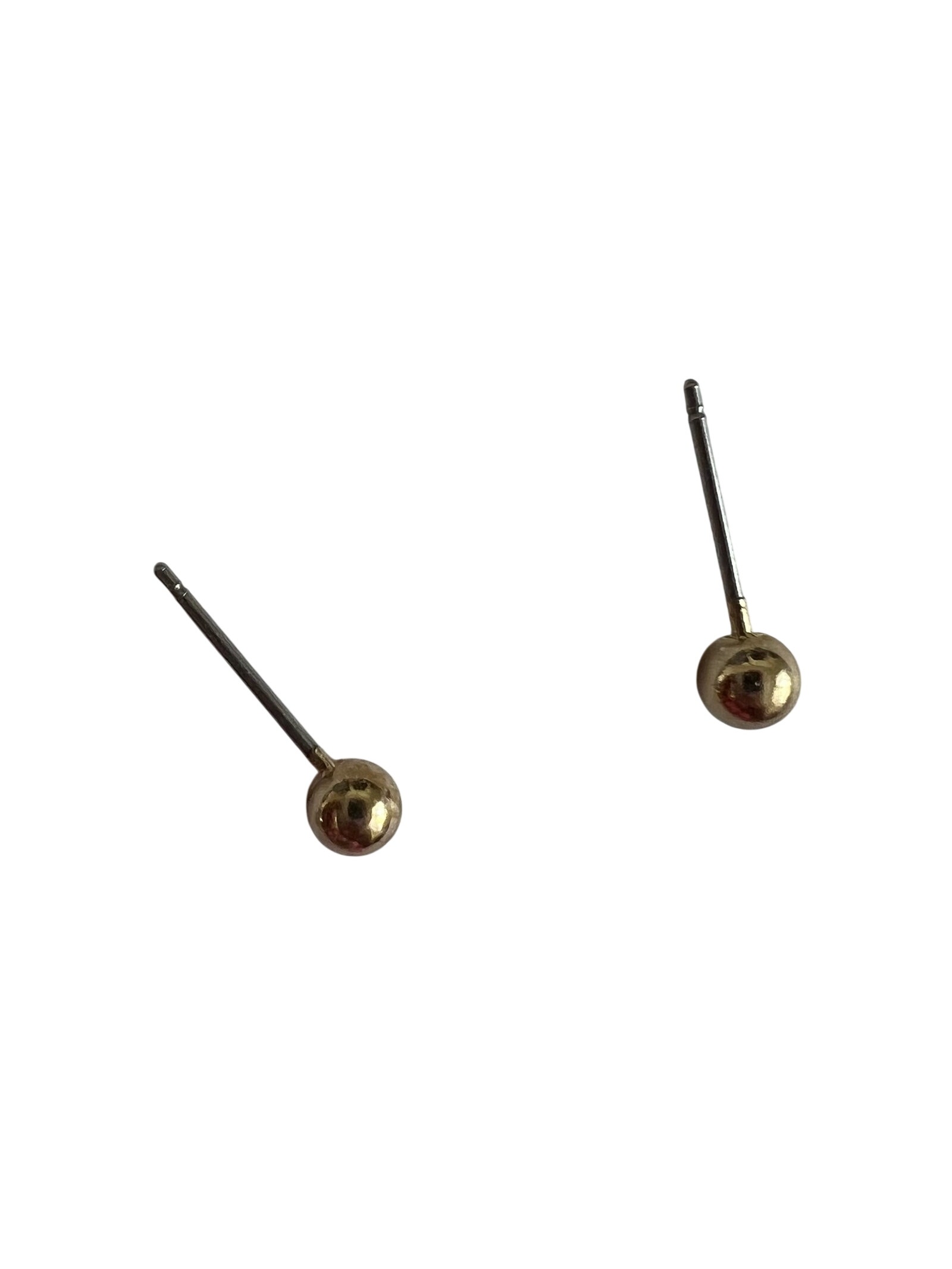 Classic Gold Ball Stud Earrings Simple Sphere Posts Minimalist Style